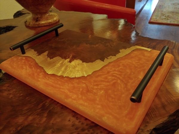 SH182 Charcuterie Board  Maple/Orange $195 at Hunter Wolff Gallery