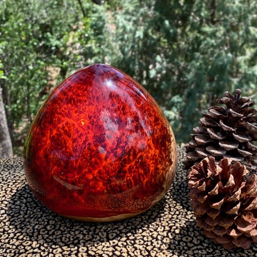 SH185 Red Teardrop Red Mallee Burl $400 at Hunter Wolff Gallery