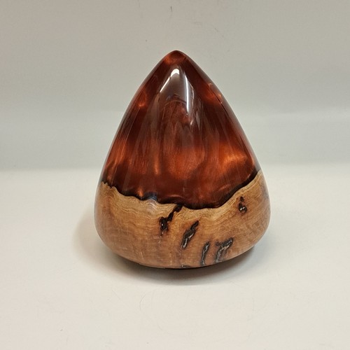 Click to view detail for SH201 Teardrop Massaranduba Burl & Copper Resin $400