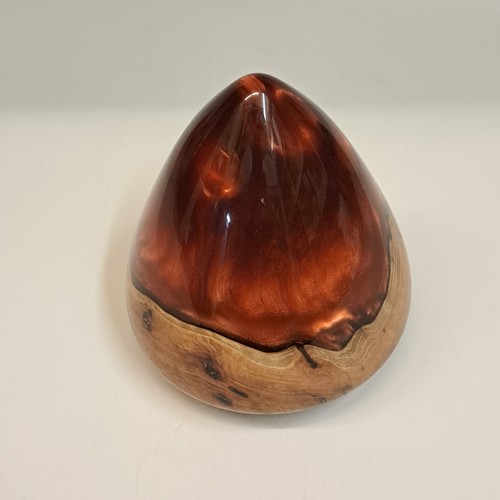SH201 Teardrop Massaranduba Burl & Copper Resin $400 at Hunter Wolff Gallery