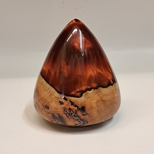 SH201 Teardrop Massaranduba Burl & Copper Resin $400 at Hunter Wolff Gallery