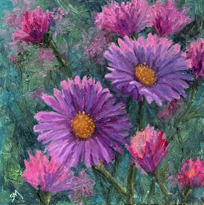 Sunlight Aster Dance 8x8x1.5 $350 at Hunter Wolff Gallery