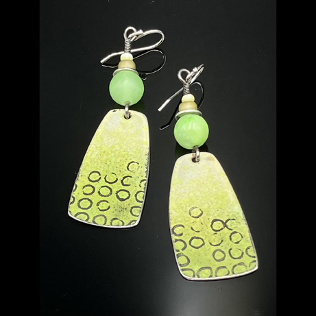 Click to view detail for TC-091 Earrings, Grass Circle Patterns $90
