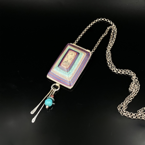 Click to view detail for TC-044 Necklace, Purple/Skye/Pages $175