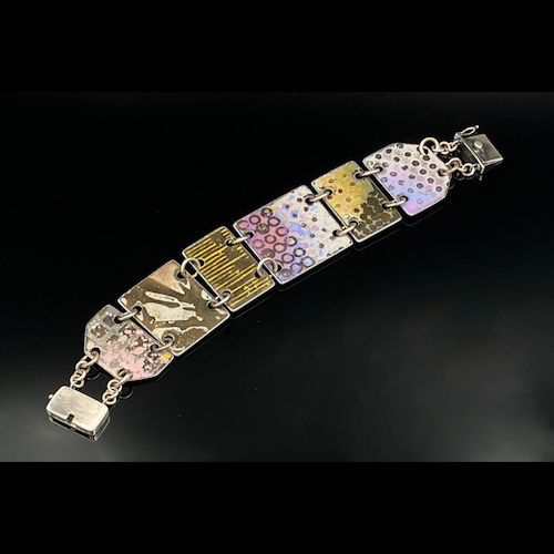 Click to view detail for TC-046 Bracelet, Lavendar/Iris/Granite Tail Segment $245
