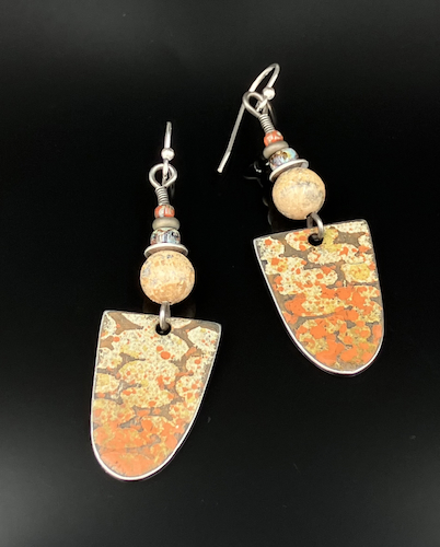 Click to view detail for TC-062 Earrings, Granite/Cinnamon $90