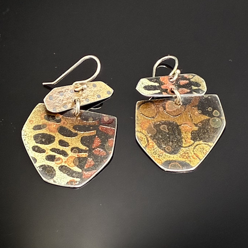 Click to view detail for TC-120 Earrings Lime/Tangerine $125