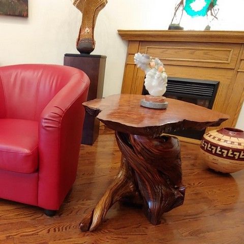 JW-178 End Table Redwood and Juniper 32x24x24 $2500 at Hunter Wolff Gallery