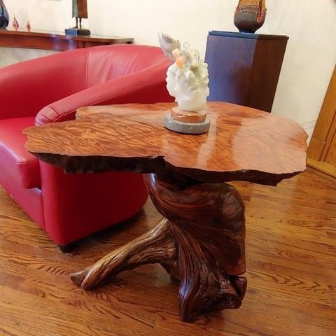 JW-178 End Table Redwood and Juniper 32x24x24 $2500 at Hunter Wolff Gallery