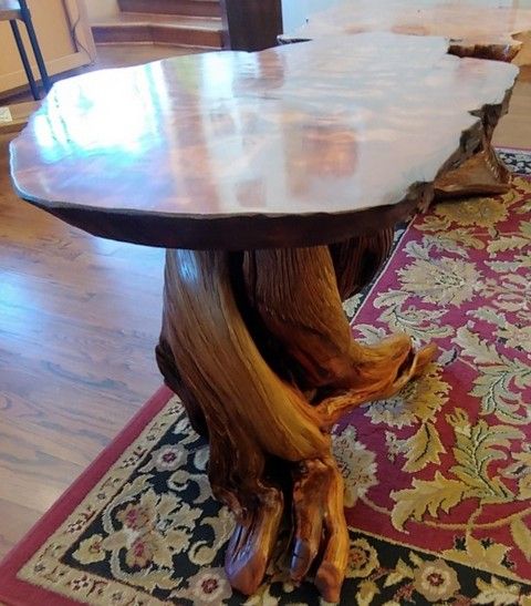 JW-178 End Table Redwood and Juniper 32x24x24 $2500 at Hunter Wolff Gallery