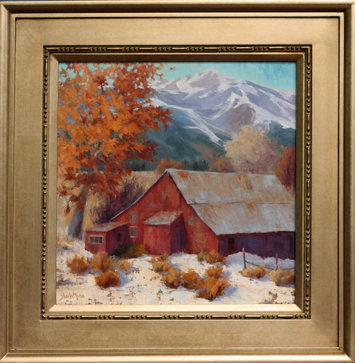 Click to view detail for That Ol' Red Barn 18x18 $1050