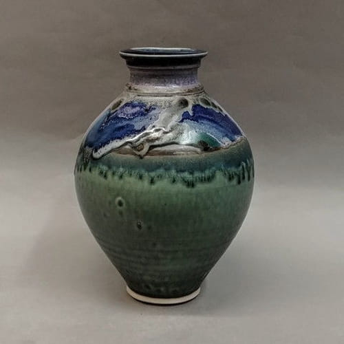 Vase 9x6 Green & Blue at Hunter Wolff Gallery