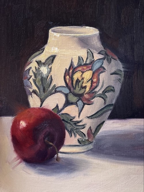 Vase and Red Plum 8x6  $345 at Hunter Wolff Gallery