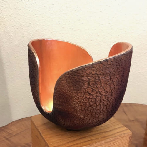 WB-1398 Raku Glow Pot 5.5x6.5x5.5 $365 at Hunter Wolff Gallery