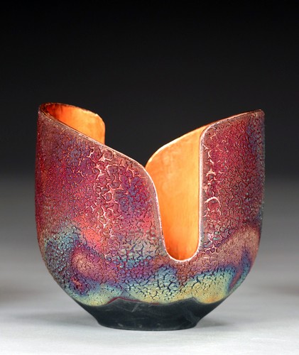 WB-1435 Raku Glowpot 6.5x6.6x6 $475 at Hunter Wolff Gallery