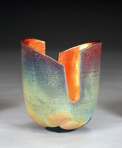 WB-1437 Raku Glowpot 8x7x6 $495 at Hunter Wolff Gallery