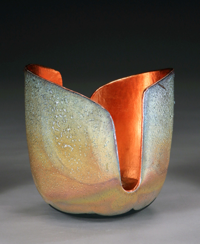 WB-1438 Raku Glowpot 7.5x7.5x6.25 $495 at Hunter Wolff Gallery