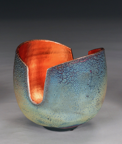 WB-1441 Raku Glowpot 6.25x6.75x6.5 $435 at Hunter Wolff Gallery