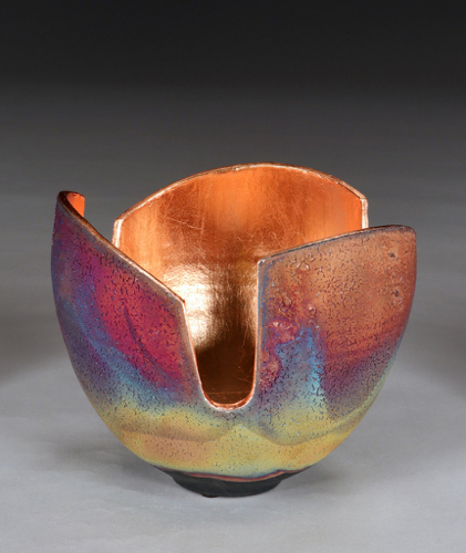 WB-1446 Raku Glowpot 6.25x7.5 $485 at Hunter Wolff Gallery