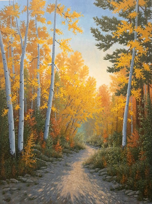 Where Will Your Path Take You? 40x30 $2800 at Hunter Wolff Gallery