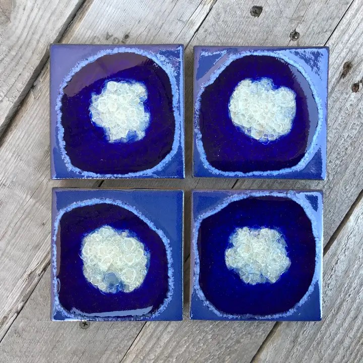 Click to view detail for KB-684 Coasters Set of 4 Cobalt $45