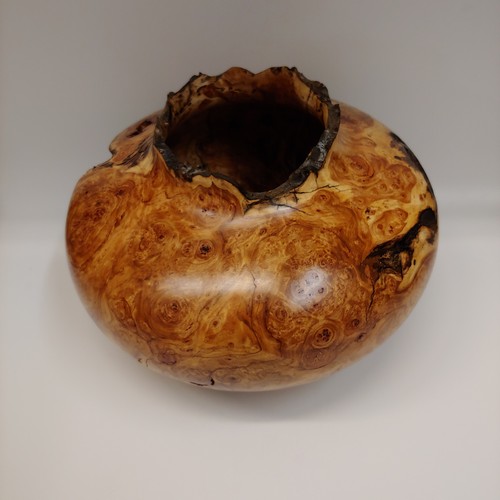 JW-201 Aspen Burl Hollowed Vessel 8x10 $550 at Hunter Wolff Gallery