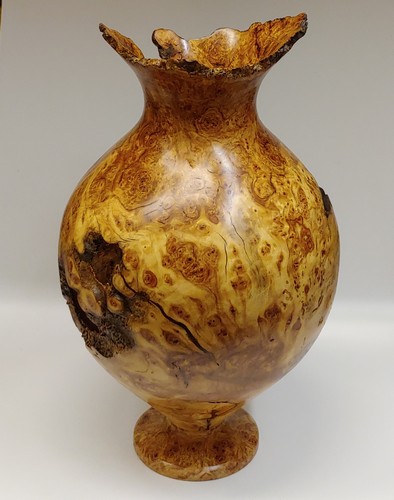 JW-203 Aspen Burl Hollowed Vessel 17x10 $1000 at Hunter Wolff Gallery