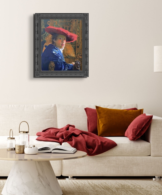 Vermeer's Girl In Red 20x16 $2100 at Hunter Wolff Gallery