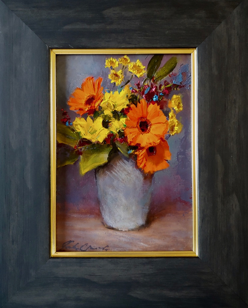 Orange and Yellow Bouquet 7x5 $195 at Hunter Wolff Gallery