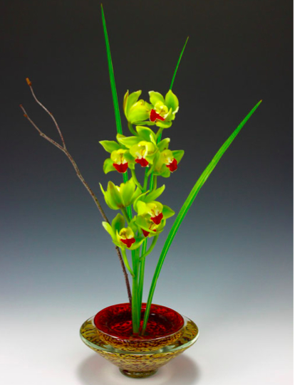 Click to view detail for GBG-023 Ikebana Bowl Raspberry, Small $125