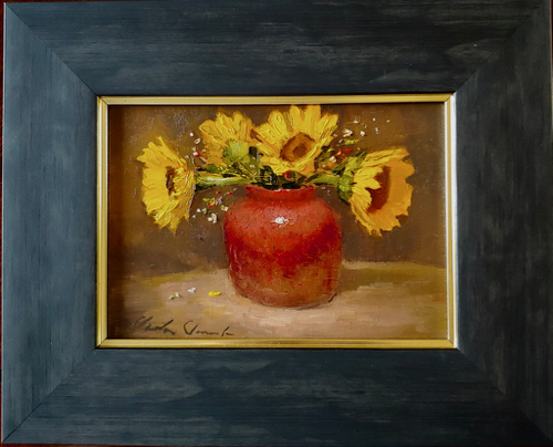Sunflowers In Red Crock 5x7 $195 at Hunter Wolff Gallery