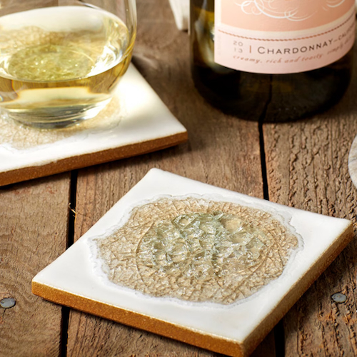 Click to view detail for KB-734 Coasters Set of 4 White $45