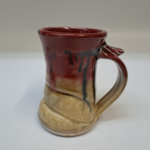 Click to view detail for #260201 Mug Tan and Red $22
