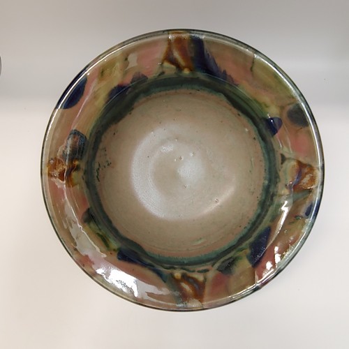 #220402 Bowl Green & Mauve 10x3 $19.50 at Hunter Wolff Gallery