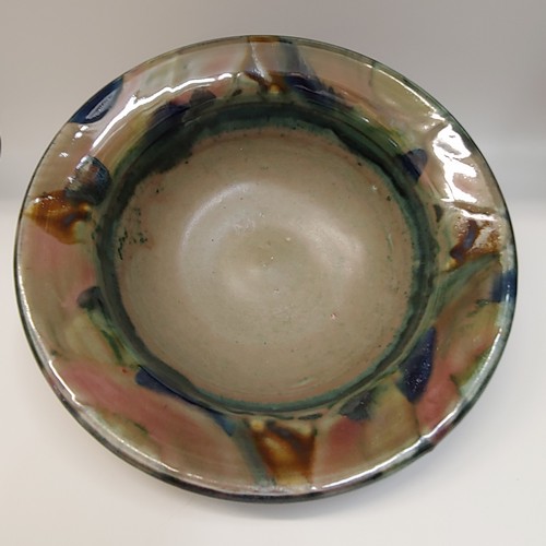#220402 Bowl Green & Mauve 10x3 $19.50 at Hunter Wolff Gallery
