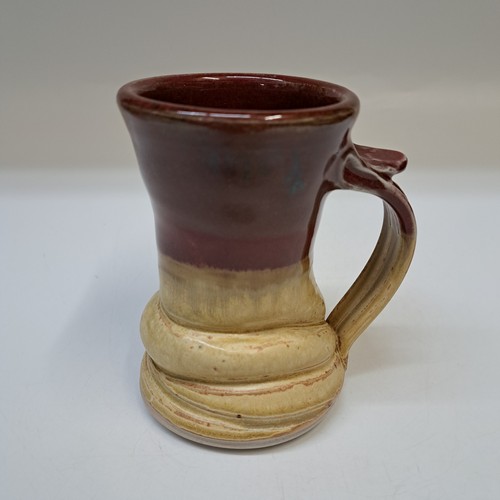 #260204 Mug Tan and Dark Red $22 at Hunter Wolff Gallery