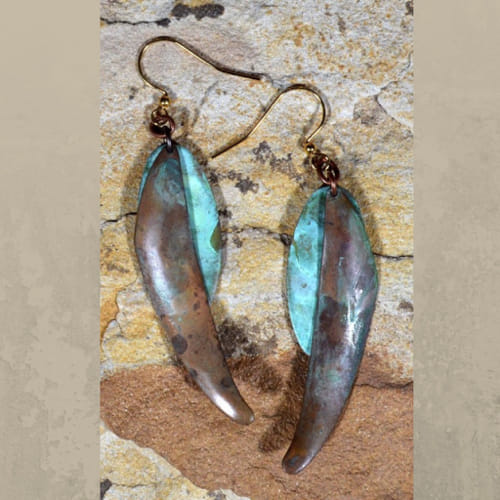 Click to view detail for EC-096 Earrings Elongated Double Dangle $75