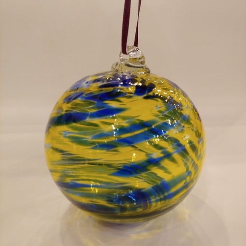 Click to view detail for DB-141 Ornament Yellow & Blue 3x3 $35