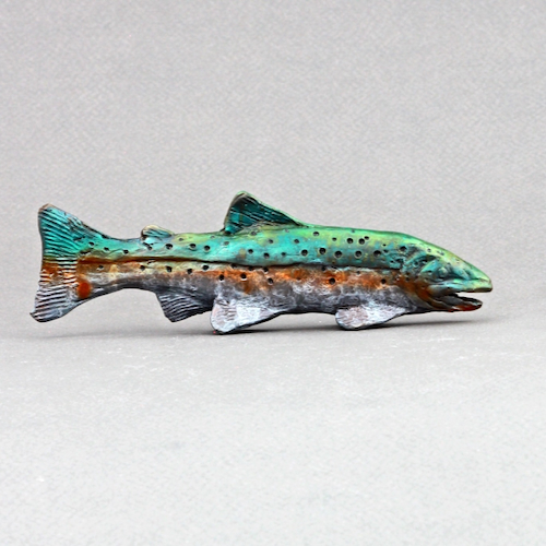 Click to view detail for FL154 Rainbow Trout Bronze 5.5x2.1 $125