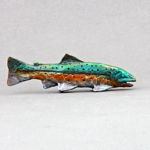 FL154 Rainbow Trout Bronze 5.5x2.1 $125 at Hunter Wolff Gallery
