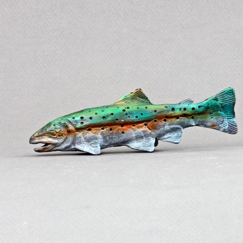 FL154 Rainbow Trout Bronze 5.5x2.1 $125 at Hunter Wolff Gallery