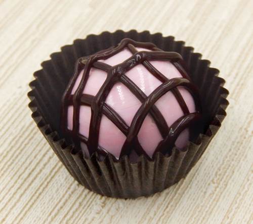 Click to view detail for HG-030 Hulet Art Glass Choc Bon Bon Stawberry/Choc $45