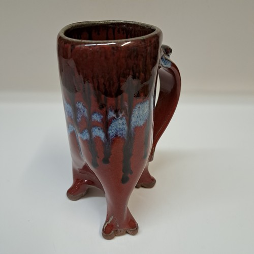 Click to view detail for #251216 Mug, 3 Footed Red $24