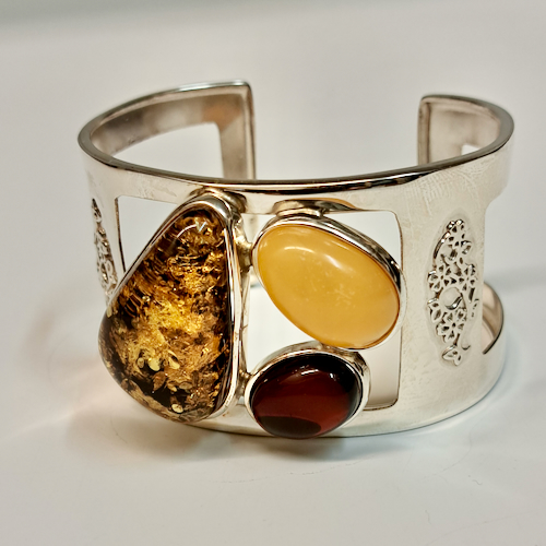 HWG-2395 Cuff Lemon, Butterscotch and Rum Amber $410 at Hunter Wolff Gallery