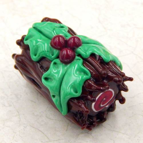 HG-091 Christmas Yule Log with Holly $52 at Hunter Wolff Gallery