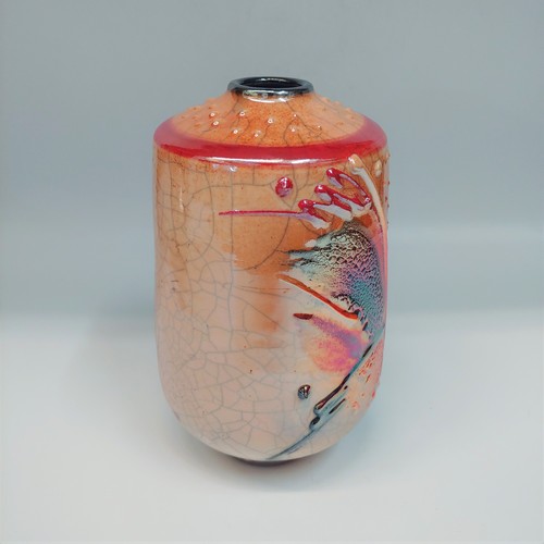 #220215 Raku Vase 7x3.75  $32 at Hunter Wolff Gallery