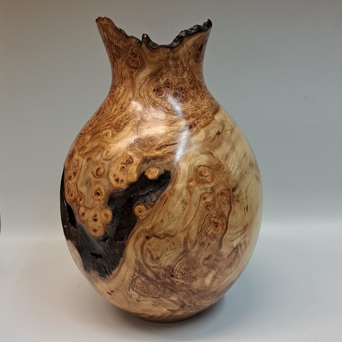 Click to view detail for JW-223 Aspen Burl Hollow Woodturning 12.5x7.5 $750