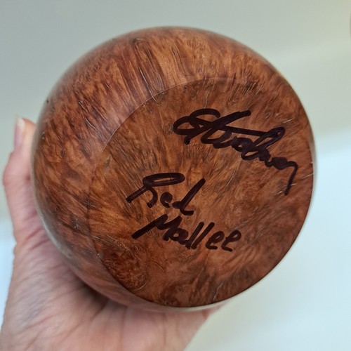 SH232 Red Resin with Red Mallee Burl $440 at Hunter Wolff Gallery