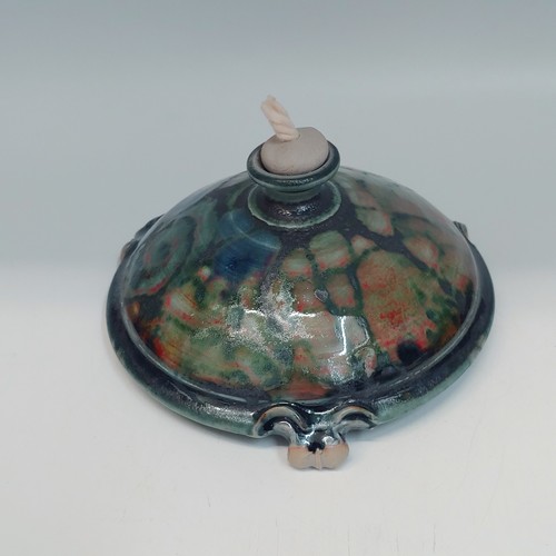 Click to view detail for #220251 Oil Lamp Green/Mauve $16.50