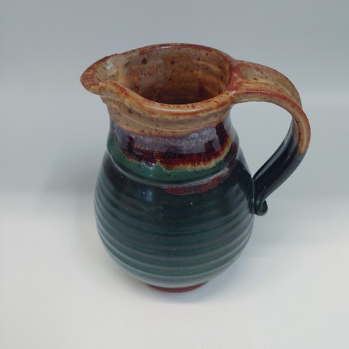 #220254 Creamer/Pitcher Forest Green/Brown/Tan $18 at Hunter Wolff Gallery